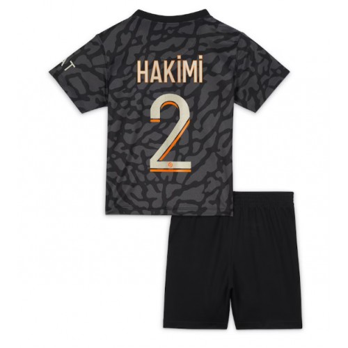 Otroški Nogometni dresi Paris Saint-Germain Achraf Hakimi #2 Tretji 2023-24 Kratek Rokav (+ Kratke hlače)